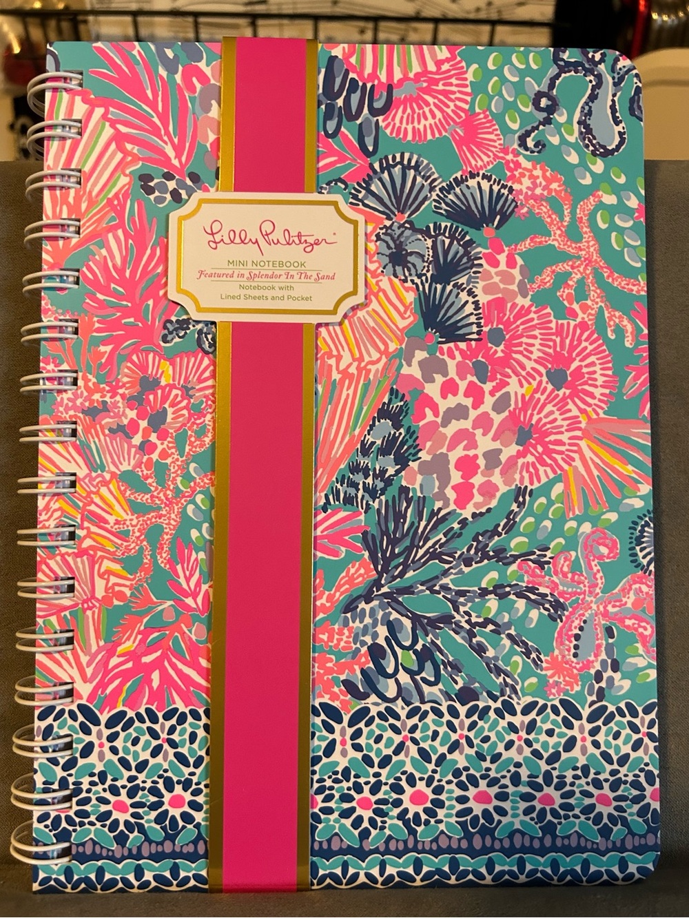 Lilly Pulitzer Pink Turquoise Floral Spiral Notebook
